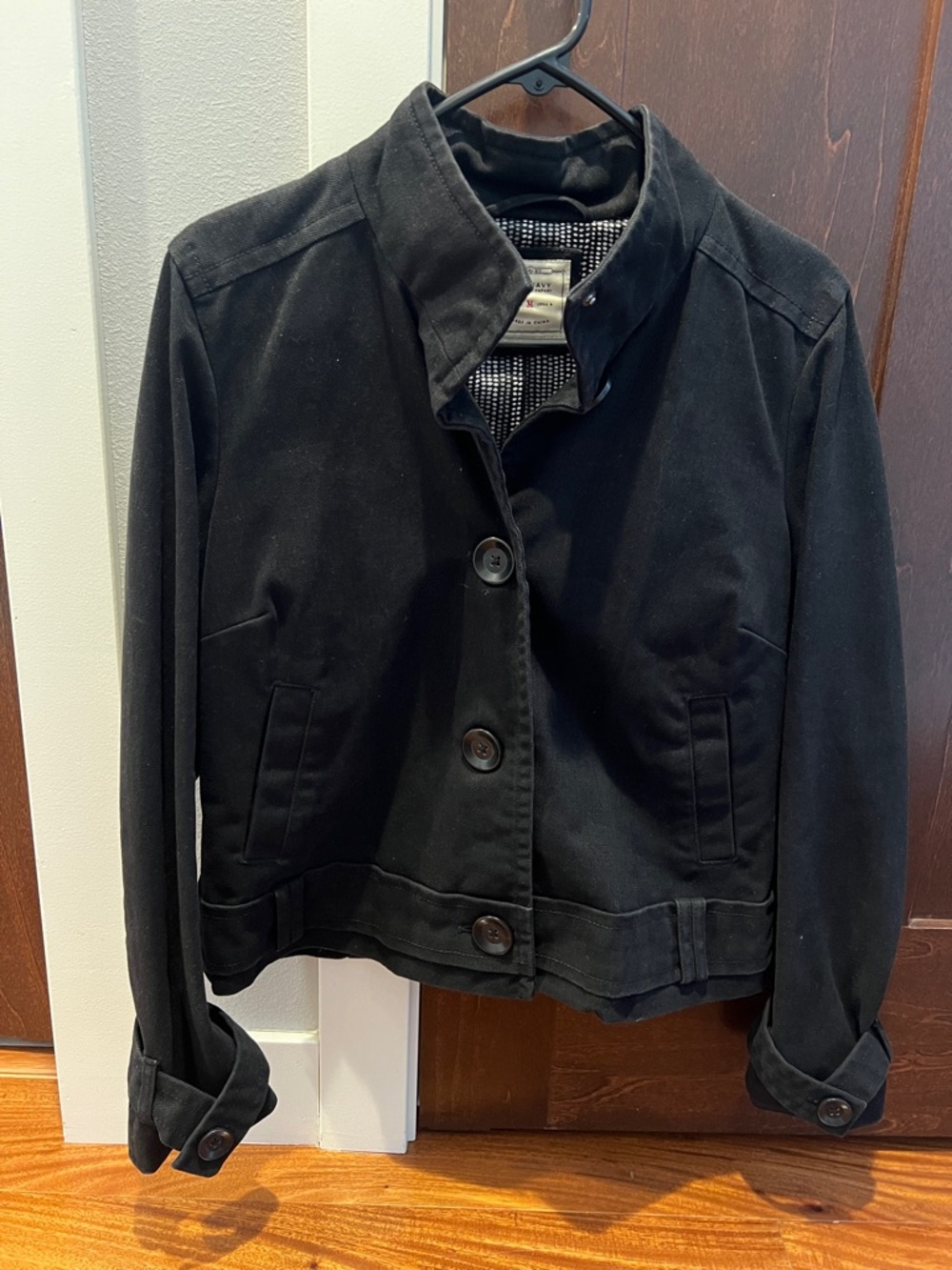Old Navy Women’s Black Cotton Button-Up Jacket